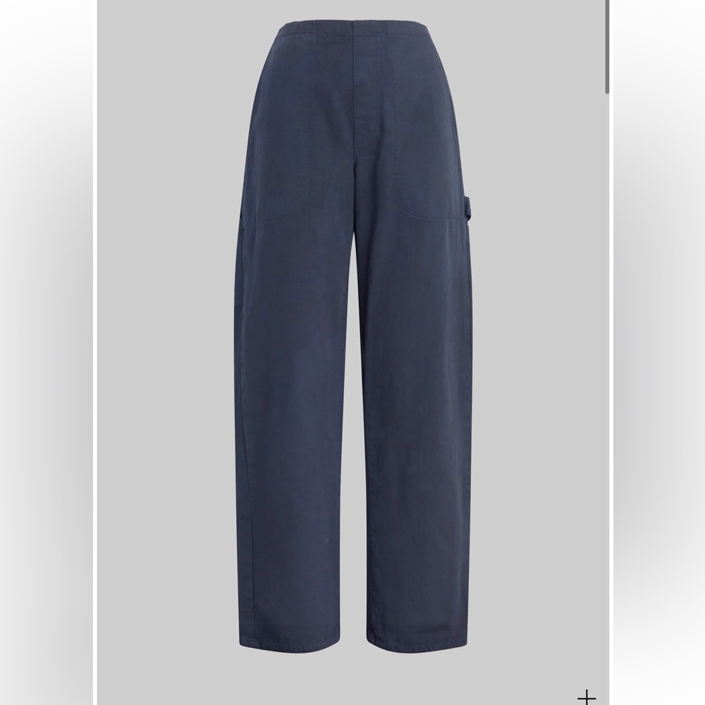 LESET Navy Wide-Leg Utility Trousers - Picture 1 of 14